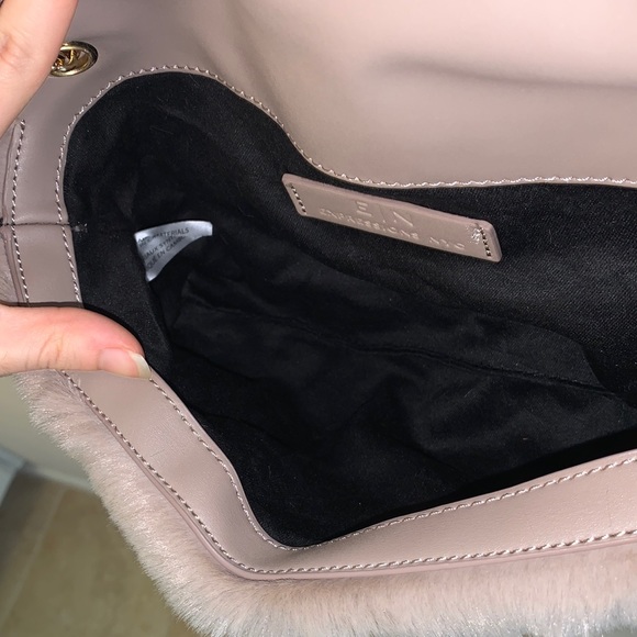 Expression New York Beige Vegan Fur Flap Bag - Picture 15 of 16